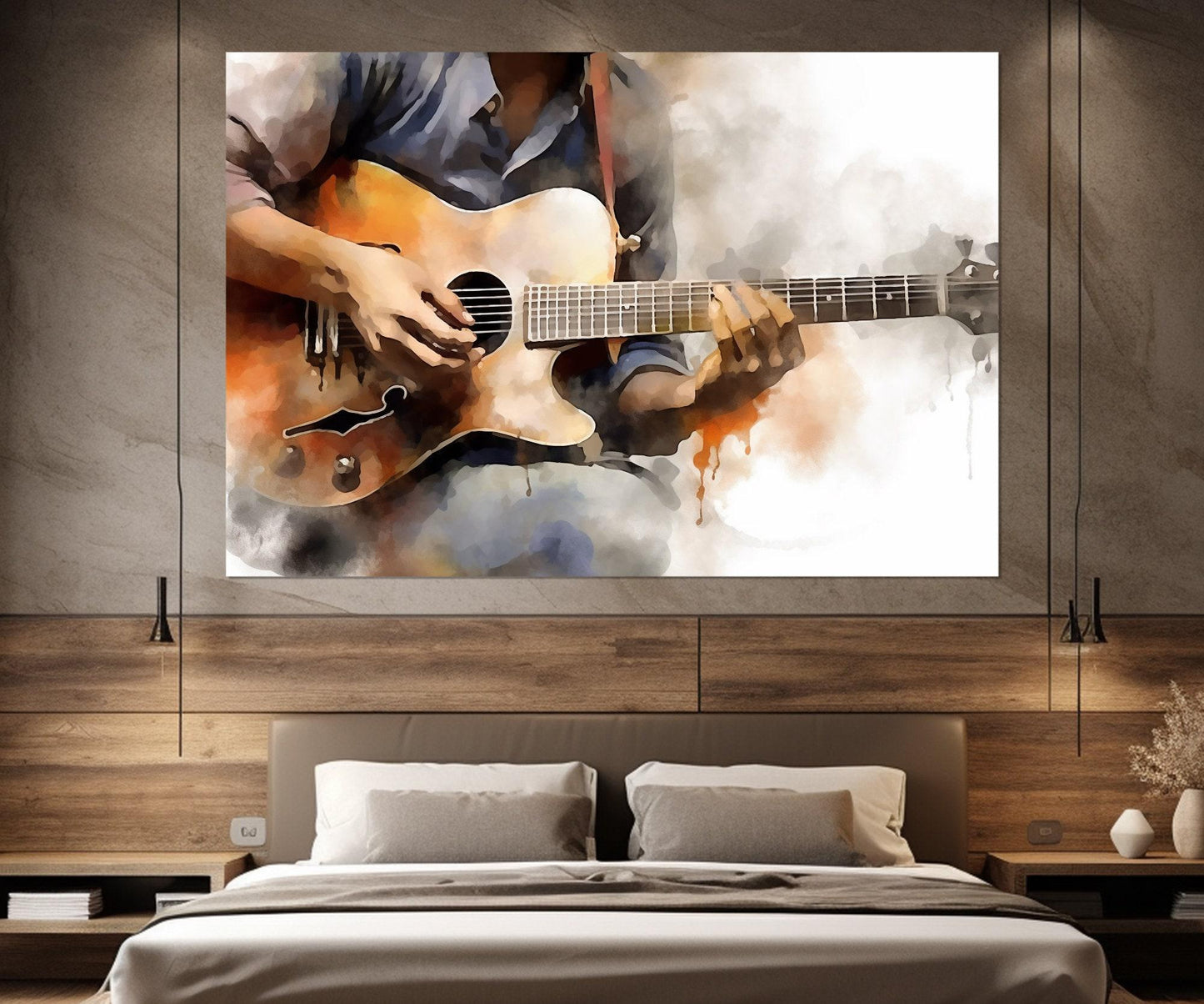 Abstract Guitar Canvas – Framed Guitar Wall Art | Ready to Hang Cotton Print