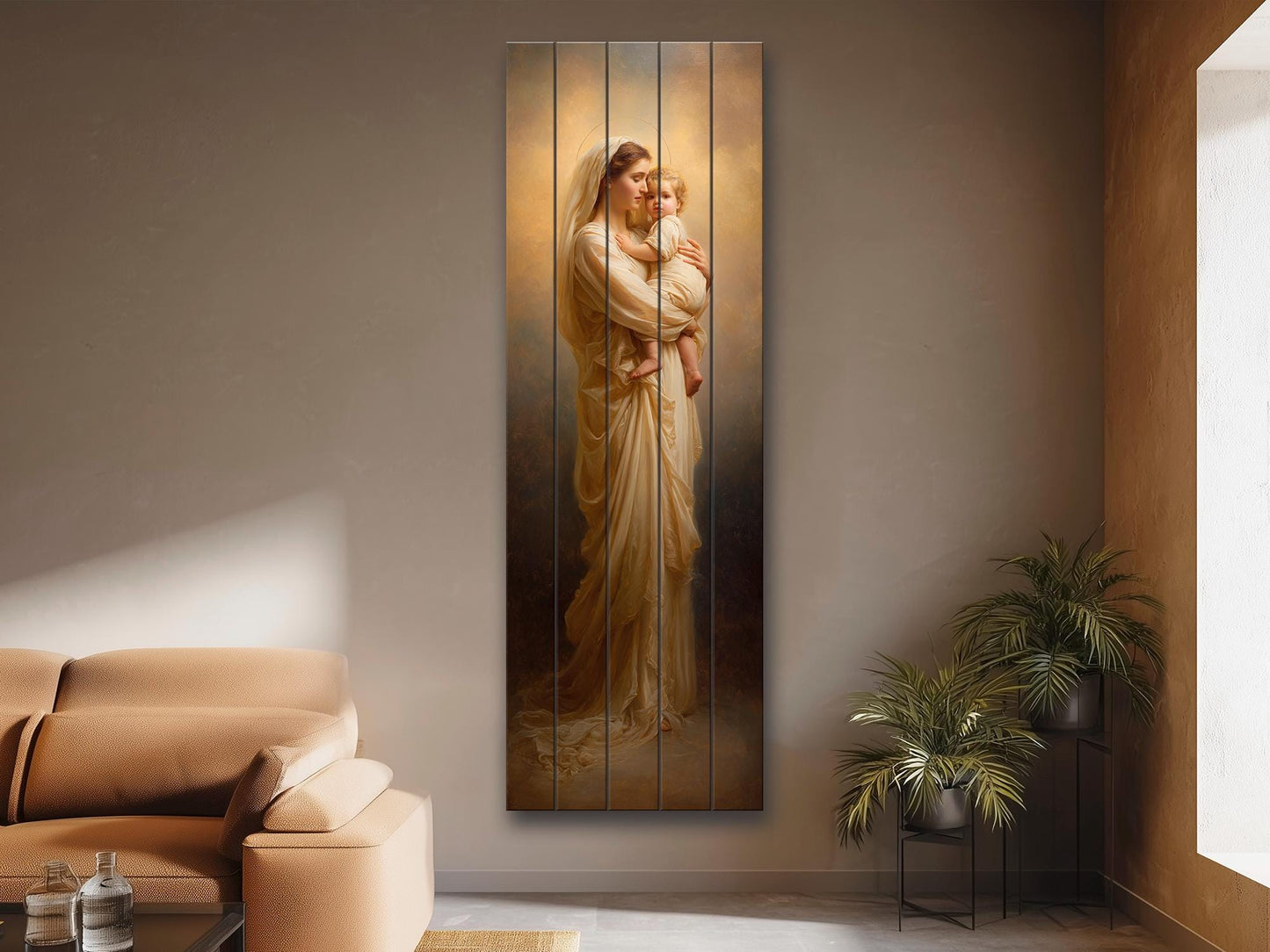 Mother and Child Wall Art – Renaissance Sacred Wood Print on Linden