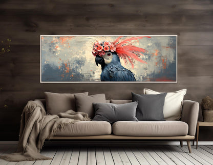 Watercolor Parrot Canvas Print - Framed Canvas Print With Floating Frame Option