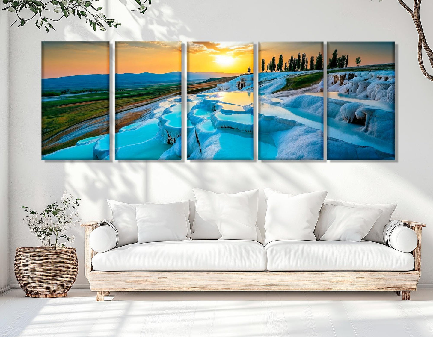Pamukkale Canvas Print - Framed Floating Frame Canvas | Large Wall Decor, Ready to Hang
