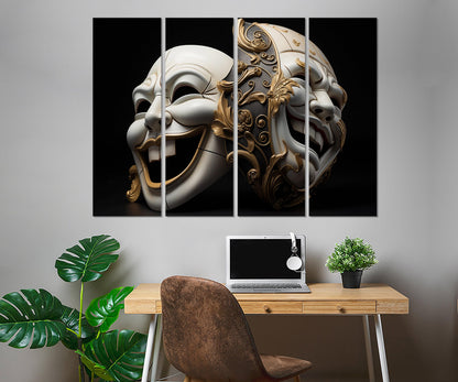 Theater Masks Canvas Print - Framed Canvas Art | Ready to Hang Wall Decor