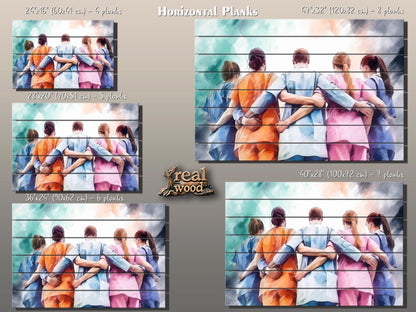 Doctors Wall Art – Modern Hospital Wall Decor on UV Printed Wood Planks