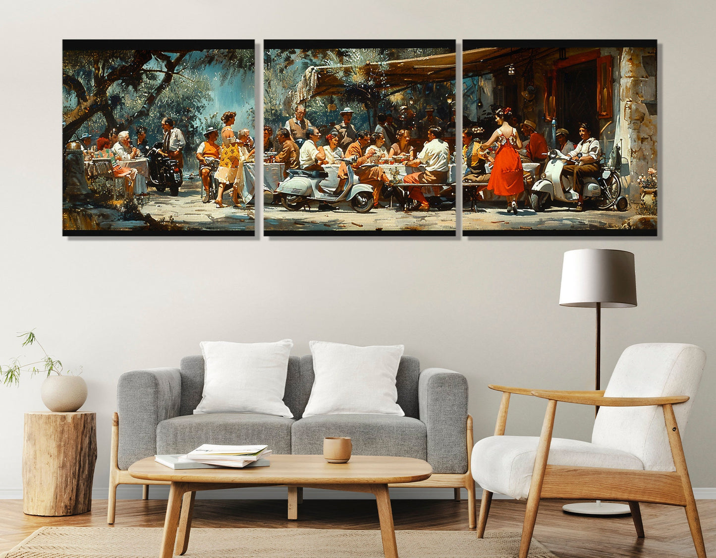 Vespa Club Canvas - Birthday Party Abstract Canvas Print | Framed, Ready to Hang