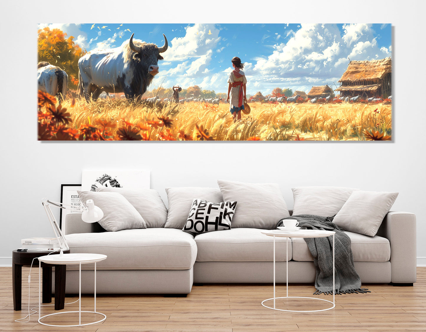 Abstract Farmhouse Canvas Print – Rustic Wall Art | Framed & Ready to Hang