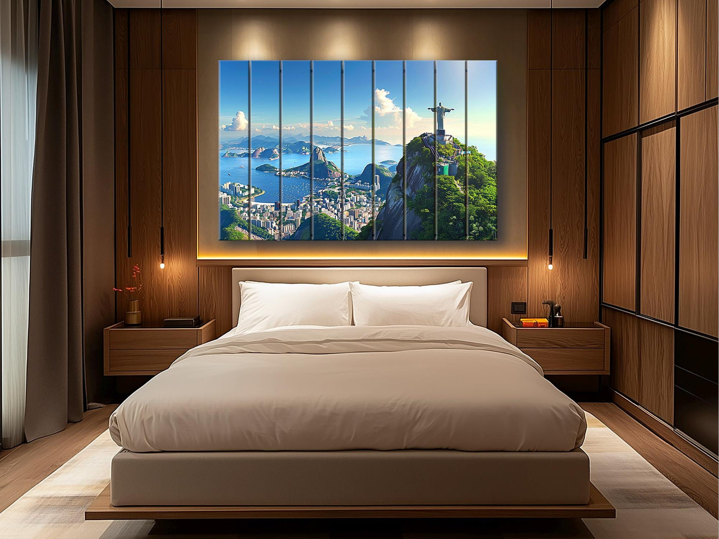 Rio De Janeiro Wall Art - Rustic Wood Plank Artwork Featuring Christ the Redeemer