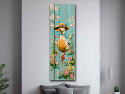 Rustic Wood Wall Art – Country Duck Decor on Wood Plank – Farmhouse Wall Art