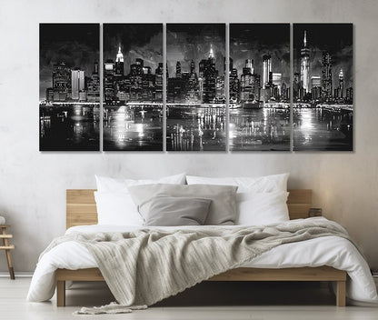 New York Wall Art – Large Black White Canvas Print | Framed Cotton Artwork