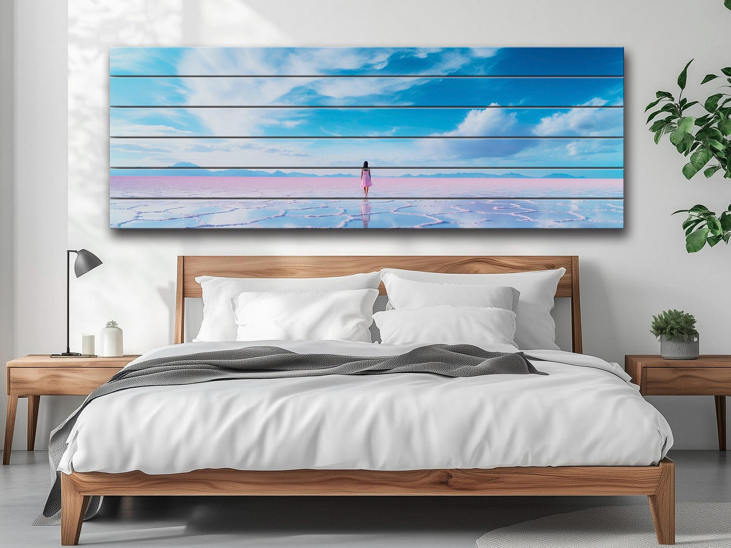 Salar de Uyuni Wood Art – Bolivia Wall Decor | Large Rustic Wood Wall Art