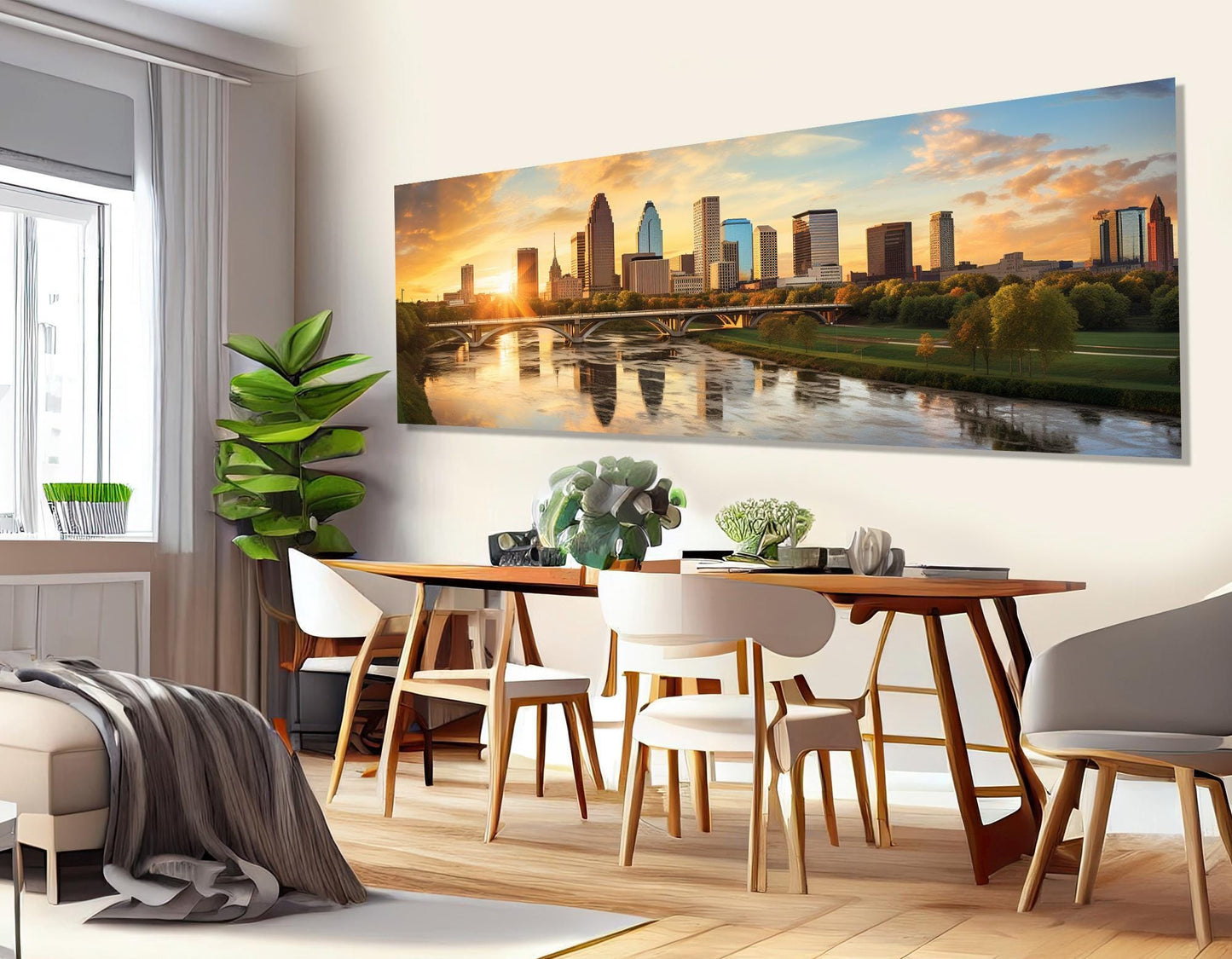 Columbus Canvas Print – Large Abstract City Artwork | Gallery Wrapped Cotton Canvas
