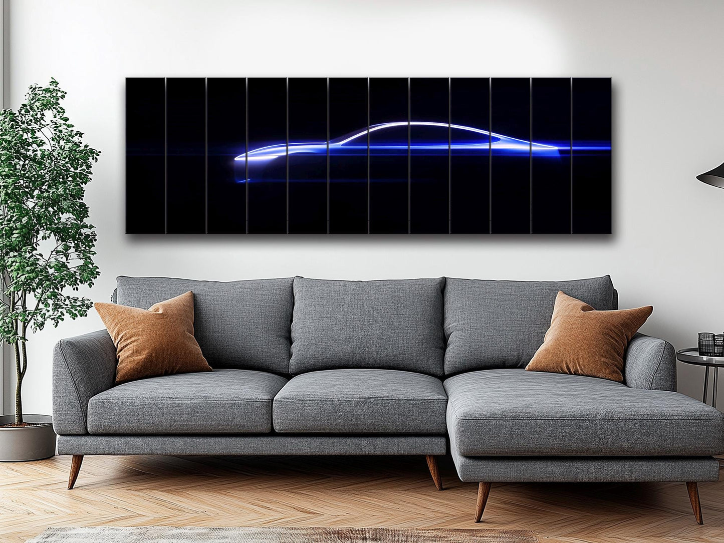 Minimalist Sports Car Silhouette  Printed on Wood - Vehicle Wall Art