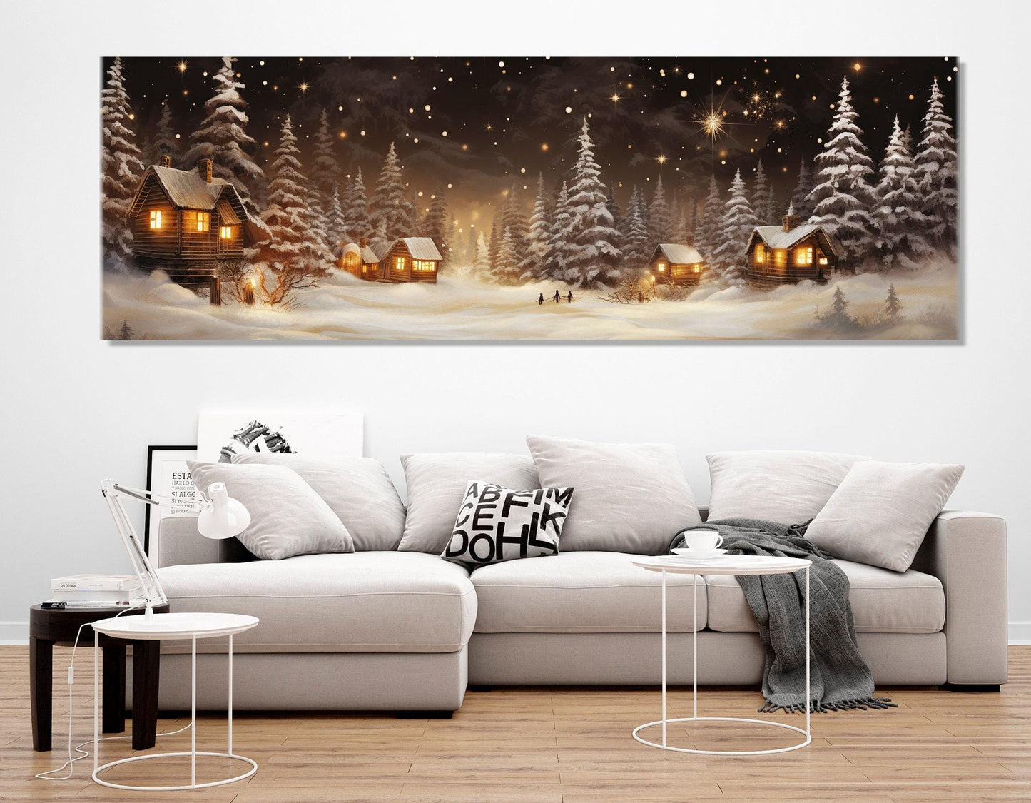 Winter Village Canvas Print – Framed Winter Canvas | Christmas Wall Art Decor