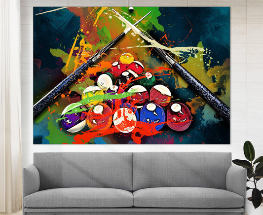 Billiards Canvas Art – High Quality Durable Gallery Wrapped Canvas Print For Game Room Decor