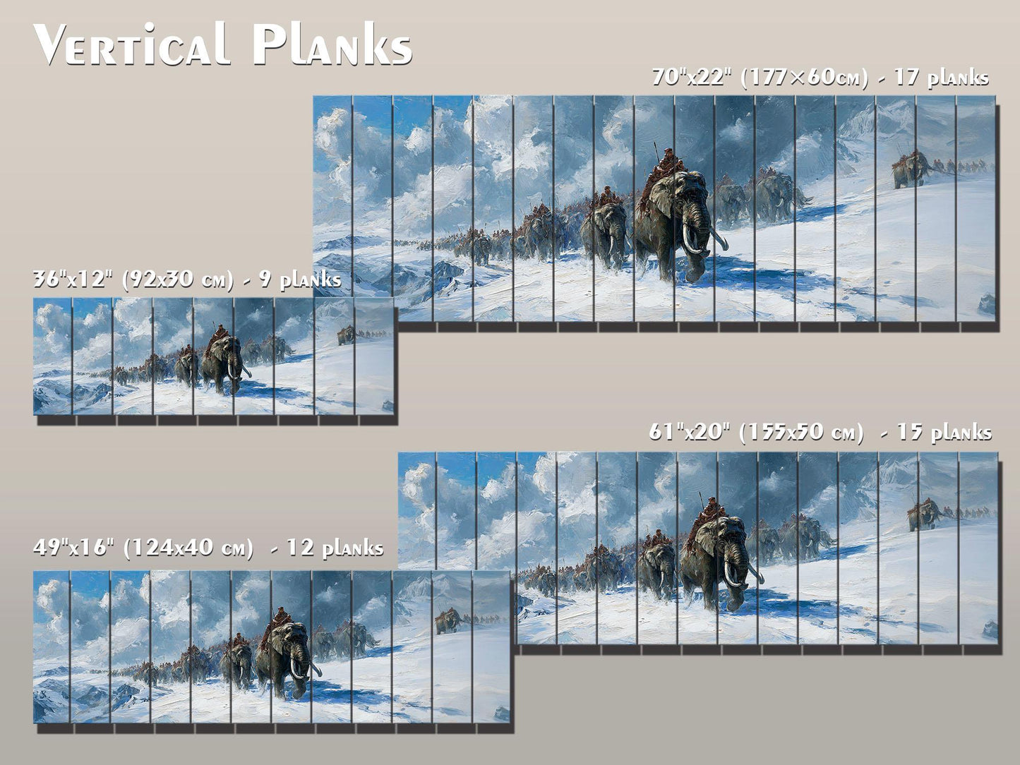 Hannibal Barca Wood Print – Alpine Crossing Historical Wall Art on Wood Panel