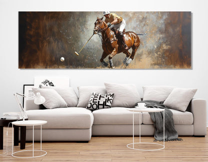 Polo Wall Art - Abstract Polo Print on Cotton Canvas, Framed & Ready to Hang