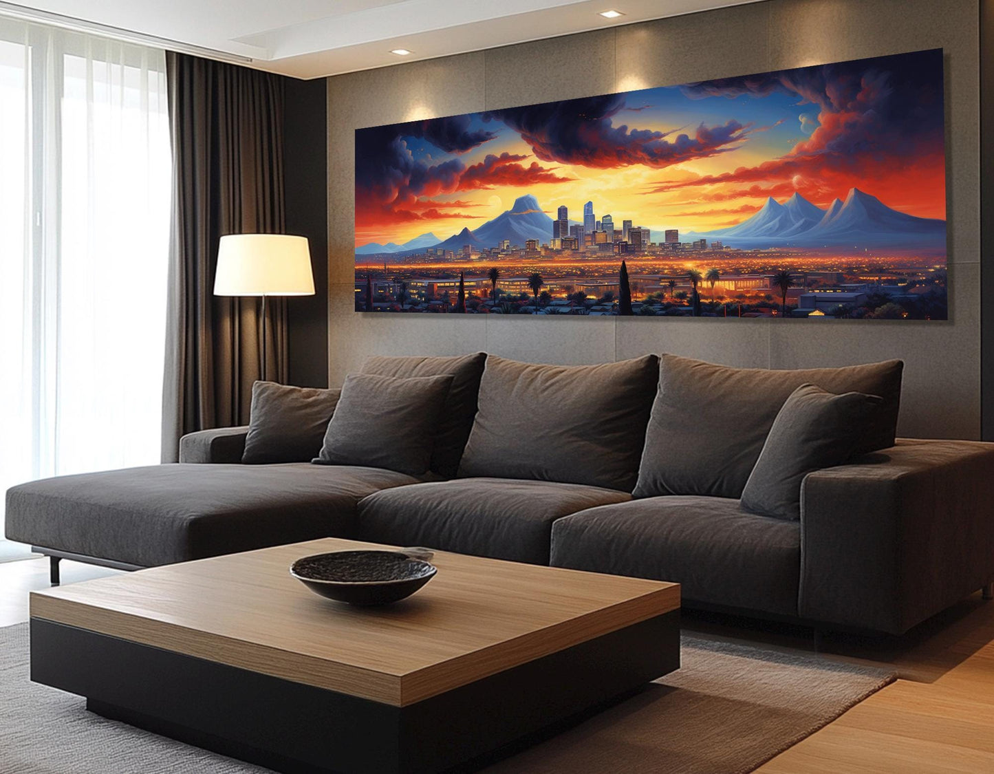 Phoenix Sunset Canvas Print - Gallery Wrapped Art | Abstract Cityscape Wall Decor