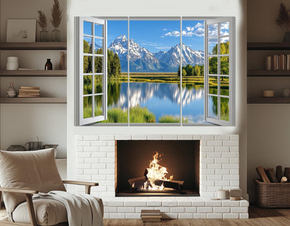 Grand Teton Canvas Print – Ready to Hang Cotton Canvas with Floating Frame | Wyoming Wall Art