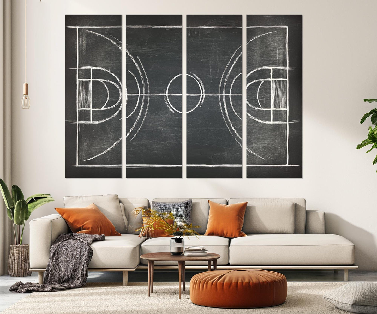 Basketball Court Canvas – Framed Cotton Print | Gallery Wrapped Indoor Wall Art