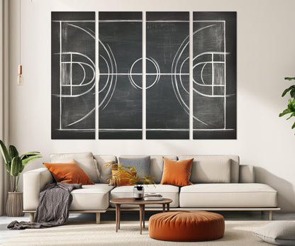 Basketball Court Canvas – Framed Cotton Print | Gallery Wrapped Indoor Wall Art