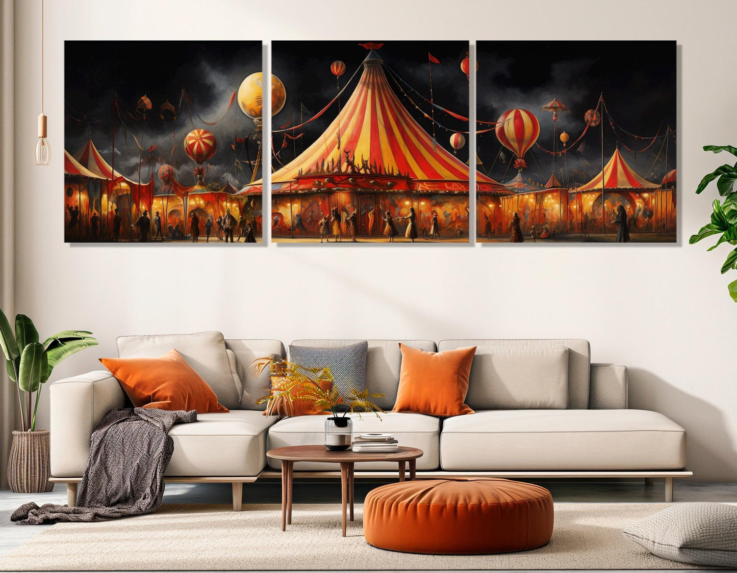 Vintage Circus Painting – Retro Circus Poster | Abstract Wall Art Canvas Print, Ready to Hang
