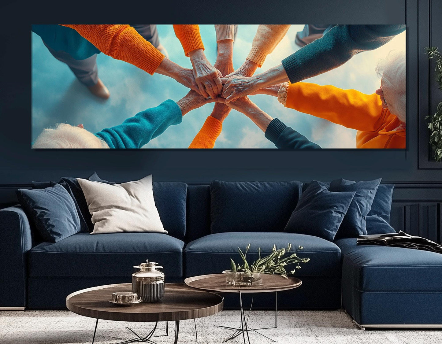 Hope Wall Art – Old People Handshake Canvas | Hospital Wall Decor, Ready to Hang