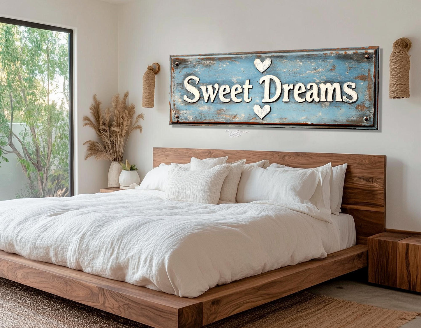 Bedroom Wall Decor, Sweet Dreams Canvas Print, Framed and Ready to Hang
