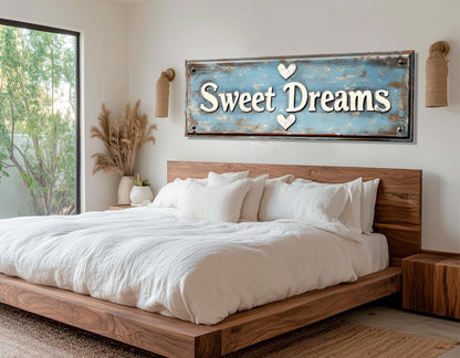 Bedroom Wall Decor, Sweet Dreams Canvas Print, Framed and Ready to Hang