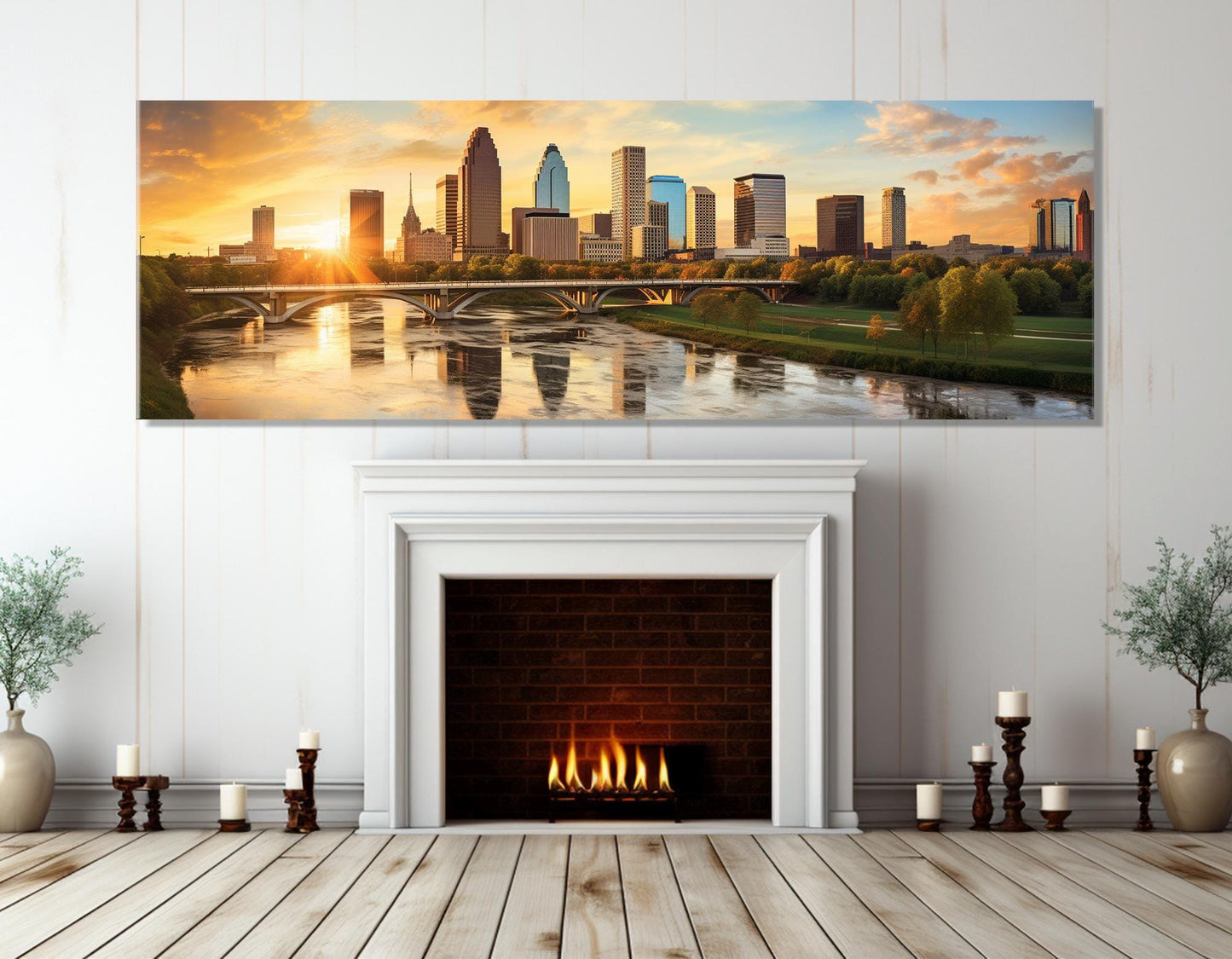 Columbus Canvas Print – Large Abstract City Artwork | Gallery Wrapped Cotton Canvas