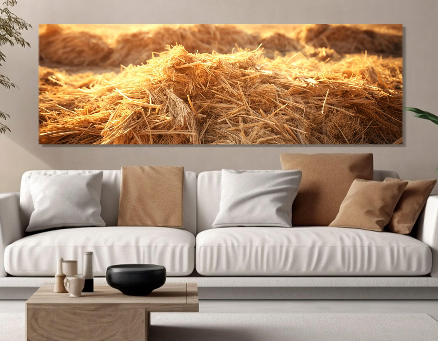 Large Haystack Canvas Print - Farmhouse Wall Art | Framed & Ready to Hang