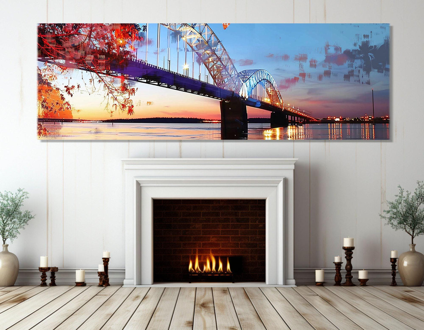 Hernando de Soto Bridge Canvas Print, Memphis Wall Art, Framed and Ready to Hang