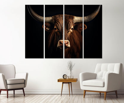 Texas Longhorn Painting - Framed Canvas Print | Modern Farmhouse Wall Art
