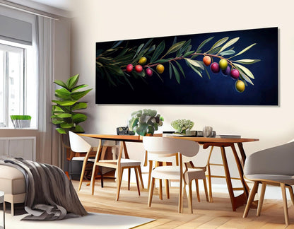 Olive Branch Canvas Print – Abstract Olive Tree Painting | Ready to Hang Framed Art