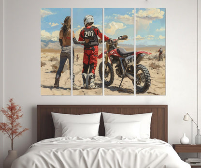 Motocross Canvas Print - Romantic Dirt Bike Wall Art | Framed, Ready to Hang