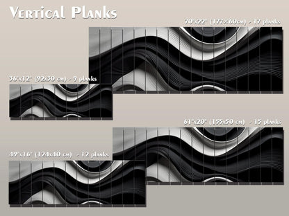 Abstract Wood Art – Black and White Art Print on Natural Wood Planks