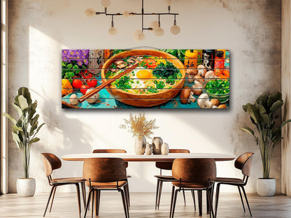 Ramen Wood Wall Art, Japanese Food Print on Wood, Asian Kitchen Decor