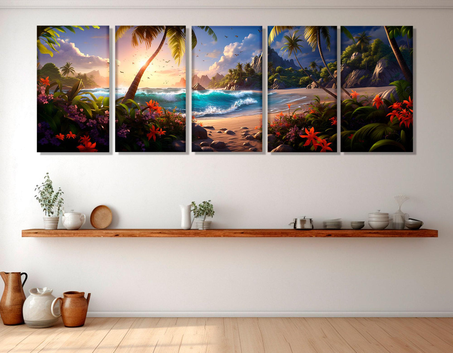 Beach Canvas Print – Large Tropical Wall Art | Framed & Ready to Hang Canvas