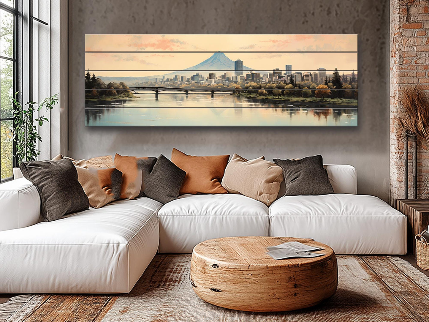 Vintage Portland Print on Natural Wood – Oregon Wall Art