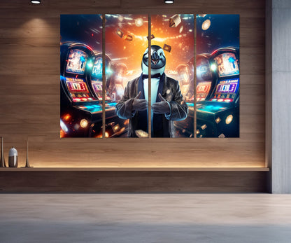 Penguin Casino Canvas - Funny Casino Wall Art | Framed & Ready to Hang