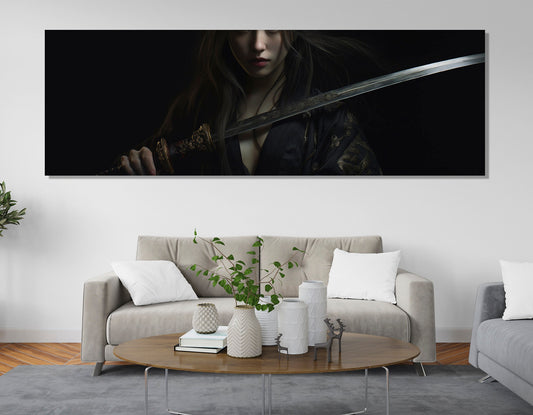 Samurai Woman Canvas Print - Japanese Wall Art | Framed & Ready to Hang