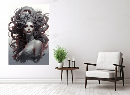 Medusa Gorgon Canvas Print – Greek Mythology Art | Framed Floating Frame Canvas