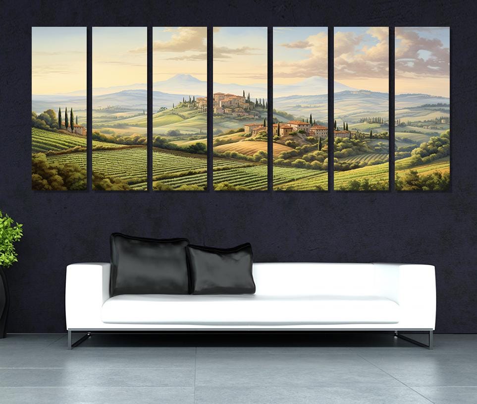Tuscany Canvas Print - Large Panoramic Cotton Canvas Art | Framed Gallery Wrapped Wall Decor
