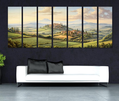 Tuscany Canvas Print - Large Panoramic Cotton Canvas Art | Framed Gallery Wrapped Wall Decor