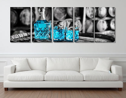 Blue Curacao Canvas Print – Abstract Cocktail Wall Art | Ready to Hang Framed Canvas