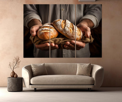 Bread Canvas Print – Bakery Wall Art | Framed Canvas Print Ready to Hang