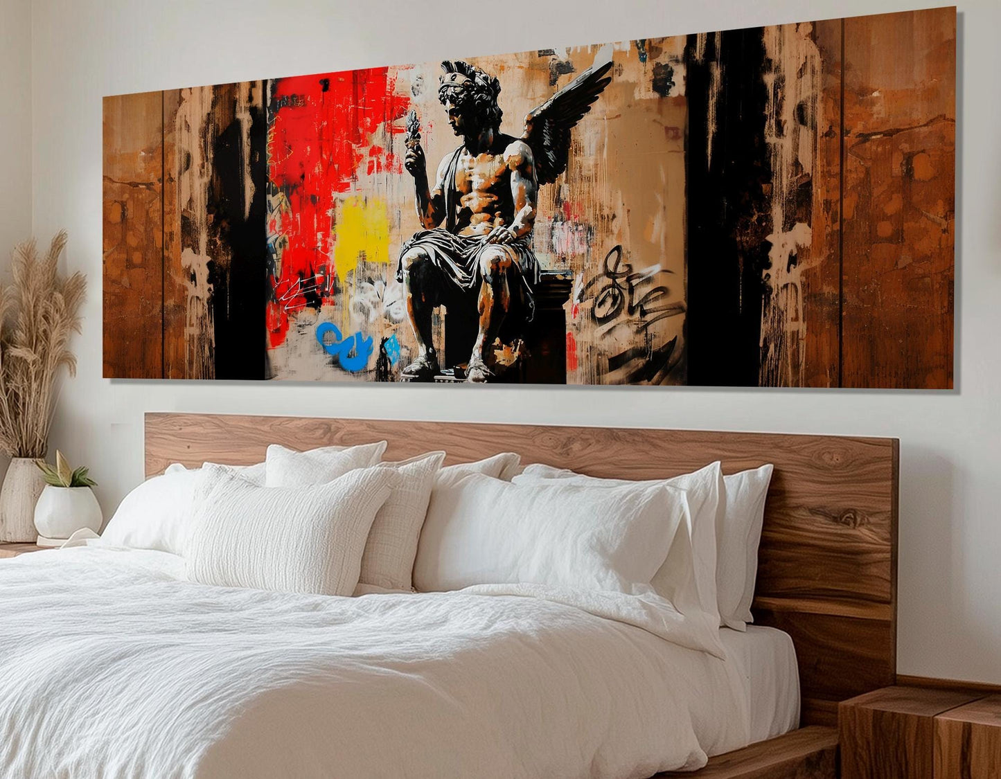 Greek Statue Canvas Print – Abstract Graffiti Art on Cotton Canvas, Ready to Hang