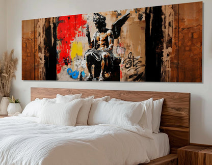 Greek Statue Canvas Print – Abstract Graffiti Art on Cotton Canvas, Ready to Hang