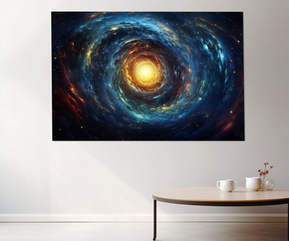 Spiral Galaxy Painting - Abstract Universe Wall Art | Framed Canvas Print, Ready to Hang