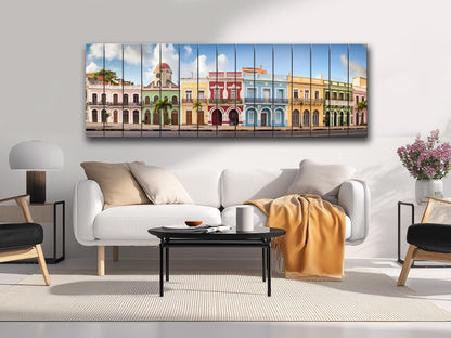 Puerto Rico Wood Wall Art – Rustic San Juan Wall Decor with Abstract Wood Plank Design