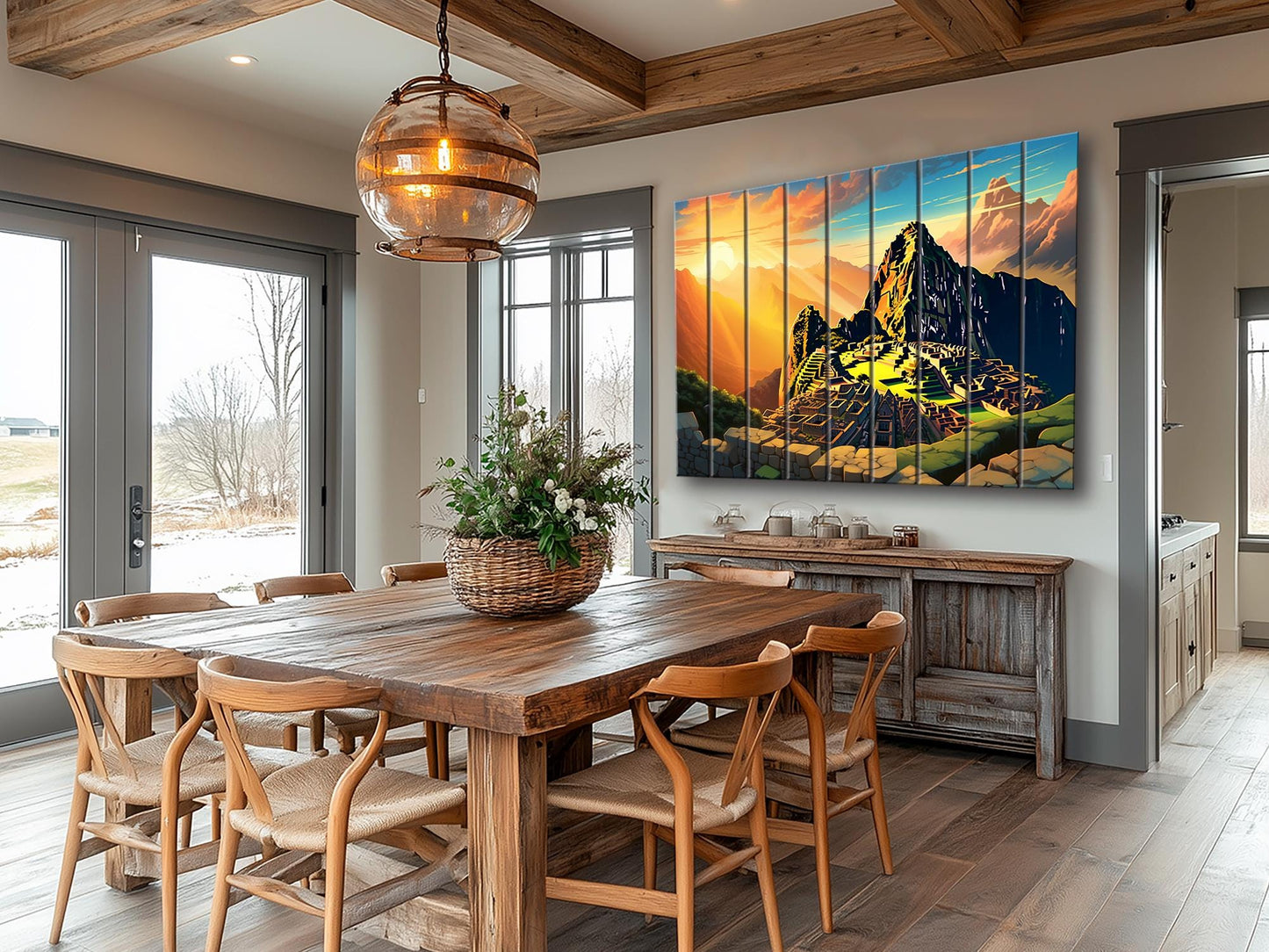 Machu Picchu Wall Art – Abstract Wood Plank Wall Decor, Peruvian Gift Idea