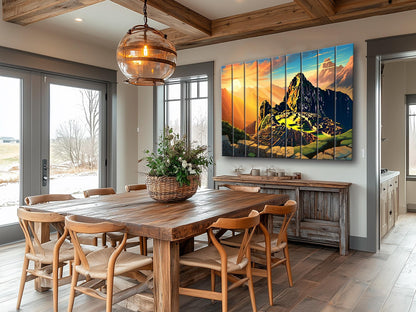 Machu Picchu Wall Art – Abstract Wood Plank Wall Decor, Peruvian Gift Idea