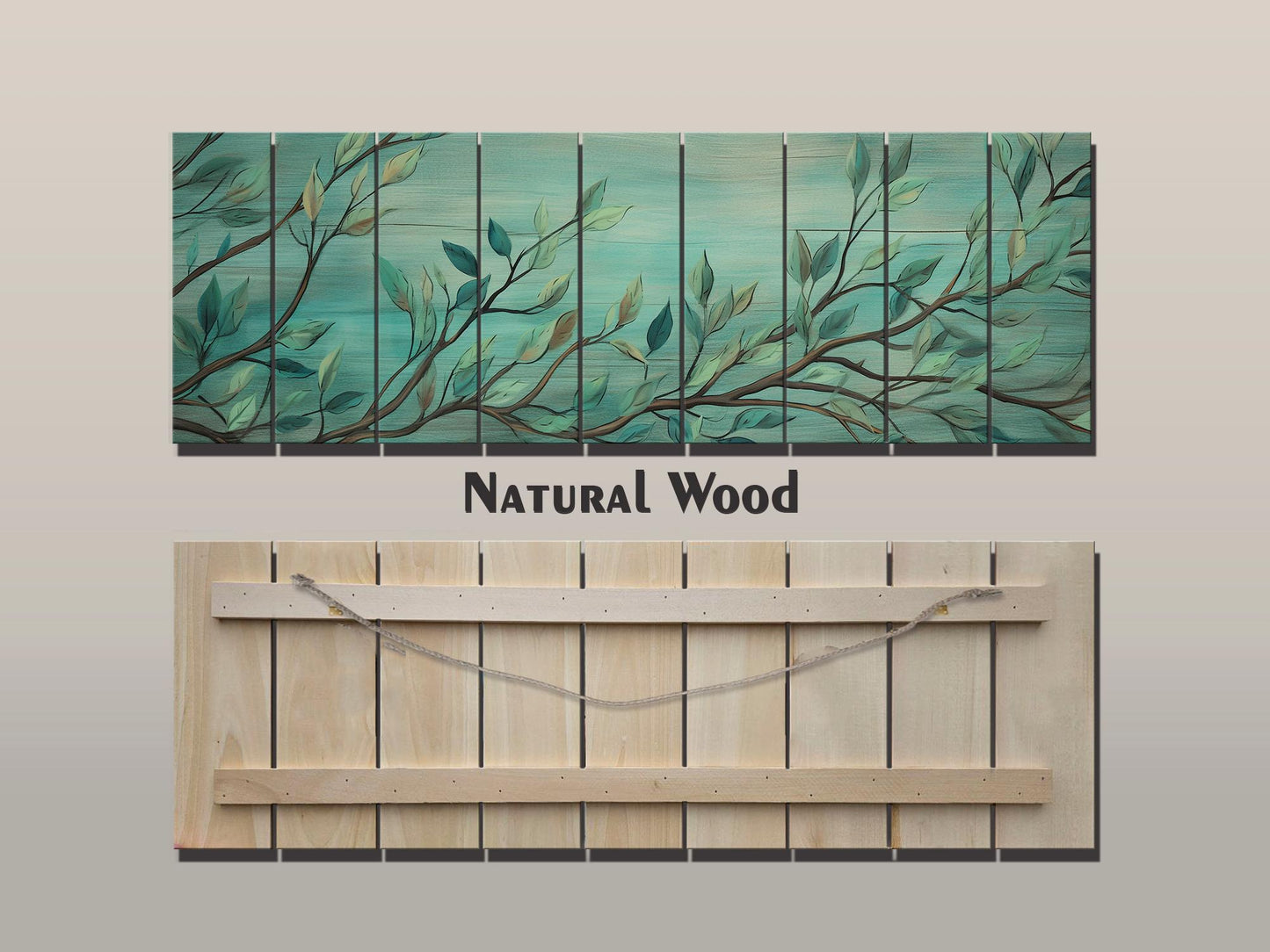 Wood Wall Art – Large Rustic Wildflower Print on Smooth Linden Planks